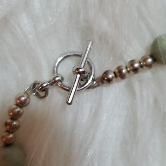 Teal beads floral necklace NEW - Picture 3 of 5